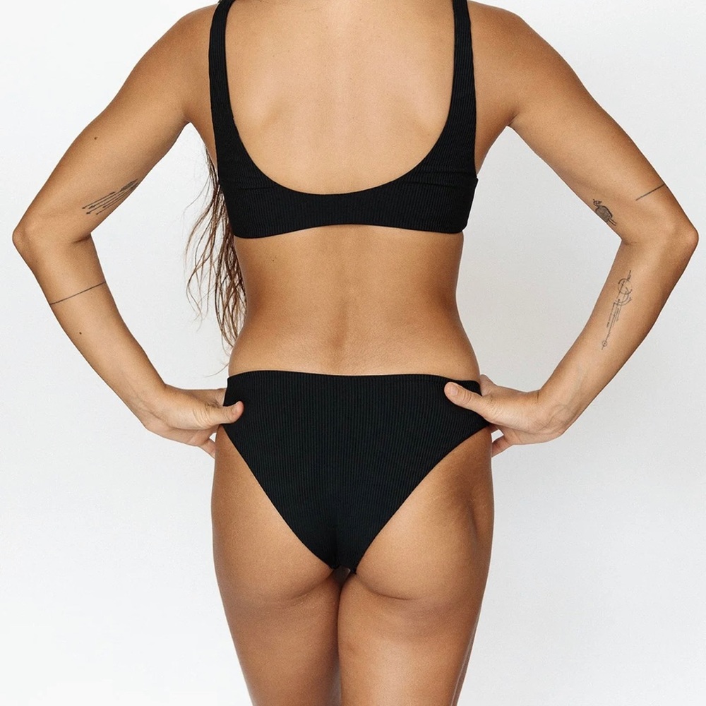 MAI UNDERWEAR Bonita Bottoms - Black Boa (Medium)